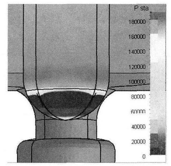 Figure 2. Digital model state diagram under oven conditions with stopper rod closed.